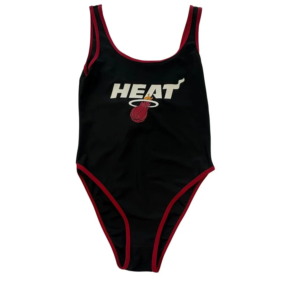 Miami Heat‎ Bodysuit Swimsuit One-Piece NBA Basketball Fan Gear Womens Lg